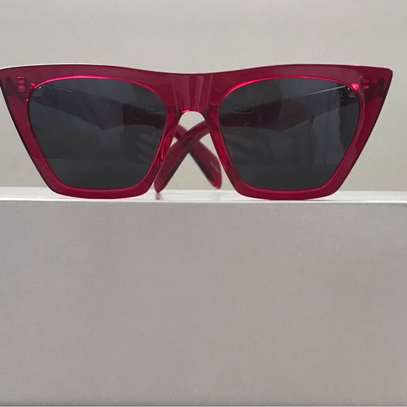 Rag & Bone Mino Red Cat Eye Sunglasses - Picture 3 of 6